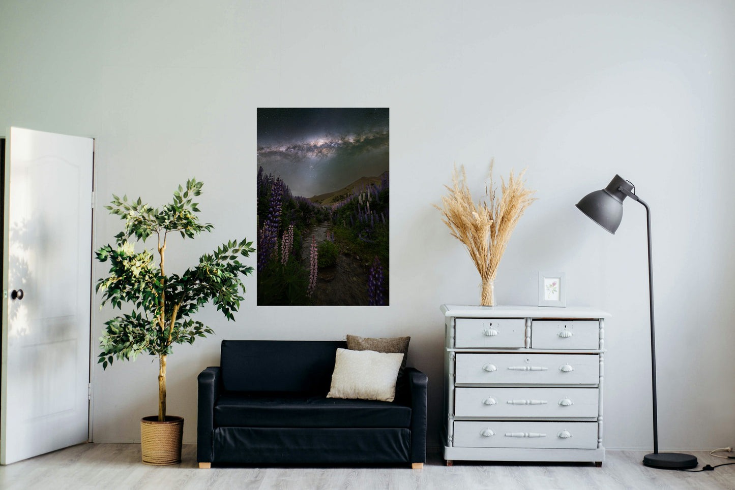 Lupin Field Night Sky Image PRINT NZ AUS